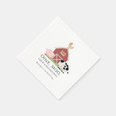 農業動物納屋周囲の庭ホワイト誕生日紙 スタンダードカクテルナプキン (角)