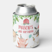 農業動物納屋周囲の庭ボーイファームハウスレッドカウピグ 缶クーラー (缶正面)