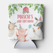 農業動物納屋周囲の庭ボーイファームハウスレッドカウピグ 缶クーラー (正面)