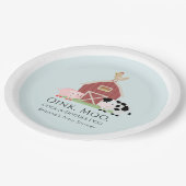 農業動物納屋周囲の庭ボーイブルーベビーシャワー ペーパープレート (アングル)