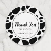 農業動物納屋周囲の庭白ベビーシャワーありがとう フェイバータグ (裏面)