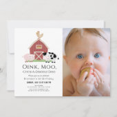 農業動物納屋周囲の庭白写真第1回 招待状 (正面)