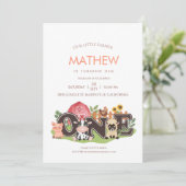 農業動物納屋周囲の庭第1回誕生日 招待状 (スタンド正面)