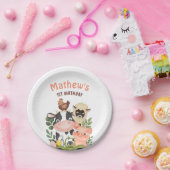 農業動物納屋周囲の庭第1回2回目の誕生日 ペーパープレート (パーティー)