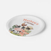 農業動物納屋周囲の庭第1回2回目の誕生日 ペーパープレート (アングル)