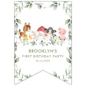 農業動物納屋周囲の庭緑ハッピーバースデー バンティングフラッグ (第1の旗)