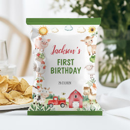 農業動物納屋周囲の庭誕生日チップバッグラッパー チラシ