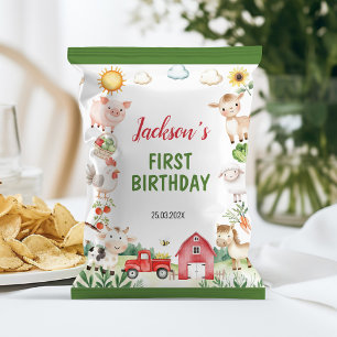 農業動物納屋周囲の庭誕生日チップバッグラッパー チラシ