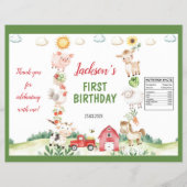 農業動物納屋周囲の庭誕生日チップバッグラッパー チラシ (正面)