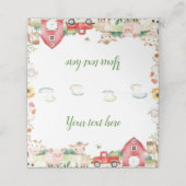 農業動物納屋周囲の庭誕生日パーティーフードテント プレイスカード (外部開封)