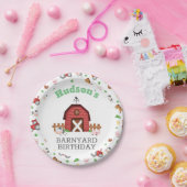 農業動物納屋周囲の庭誕生日パーティー – GLS ペーパープレート (パーティー)