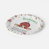 農業動物納屋周囲の庭誕生日パーティー – GLS ペーパープレート (アングル)