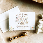 農業動物納屋周囲の庭赤ちゃんシャワーありがとう カード