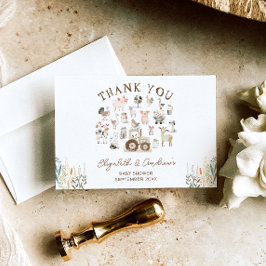 農業動物納屋周囲の庭赤ちゃんシャワーありがとう カード