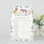 農業動物緑の赤ちゃんシャワー単語スクランブル (スタンド正面)