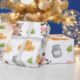 農業動物誕生日包装紙 ラッピングペーパー