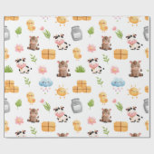 農業動物誕生日包装紙 ラッピングペーパー (フラット)