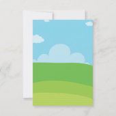 農業動物誕生日招待状、納屋周囲の庭パーティー 招待状 (裏面)