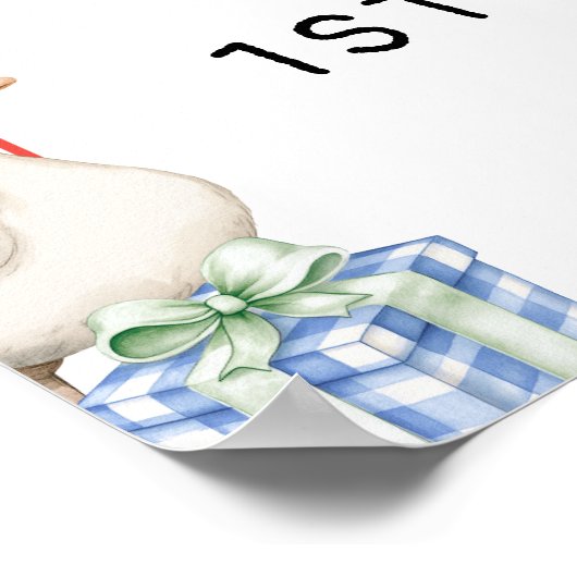 農業動物誕生日納屋周囲の庭歓迎 ポスター (角)