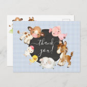 農業動物赤ちゃんシャワーありがとうはがき ポストカード (正面/裏面)
