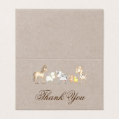 農業動物赤ちゃんシャワーありがとう折りたたみカード (外部フラット)