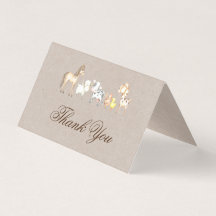 農業動物赤ちゃんシャワーありがとう折りたたみカード