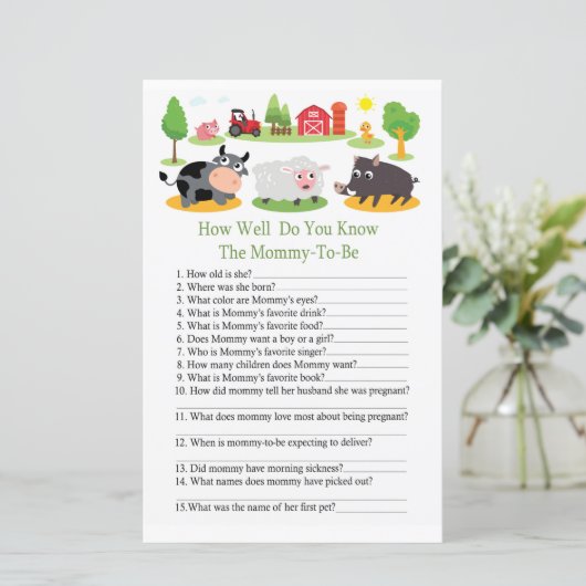 農業動物赤ちゃんシャワーのゲームをどれだけ知っているか (スタンド正面)