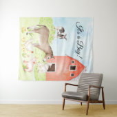 農業動物赤ちゃんシャワーのバナーの背景 タペストリー (インサイチュ(横))