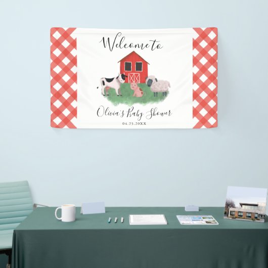 農業動物赤ちゃんシャワーへようこそ 横断幕 (トレードショー)
