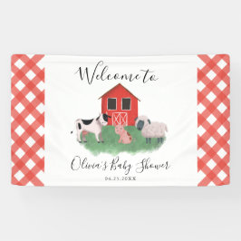 農業動物赤ちゃんシャワーへようこそ 横断幕