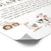 農業動物赤ちゃんシャワーゲーム深夜おむつ ポスター (角)