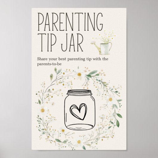 農業動物赤ちゃんシャワー子育てヒントの瓶のサイン ポスター (正面)