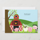 農業動物赤ちゃんシャワー招待状 招待状 (裏面)