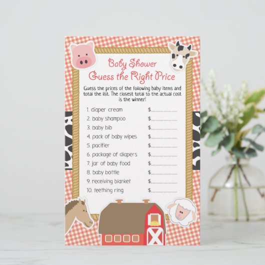 農業動物赤ちゃんシャワー推定右プライスゲーム (スタンド正面)