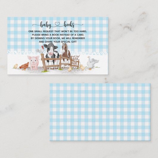 農業動物赤ちゃんシャワーI誕生日 エンクロージャーカード (正面/裏面)