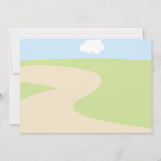 農業動物赤トラクター男の子赤ちゃんシャワー 招待状 (裏面)