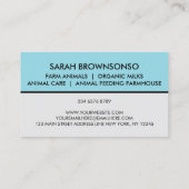 農業動物馬ロバ猫ウサギ2色 名刺 (裏面)