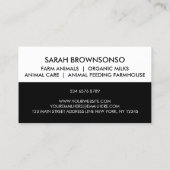 農業動物黒馬ロバ猫ウサギ 名刺 (裏面)