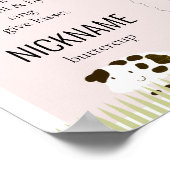 農業動物1st誕生日マイルストーンピンクのポスター ポスター (角)