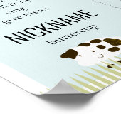 農業動物1st誕生日マイルストーンブルーポスター ポスター (角)