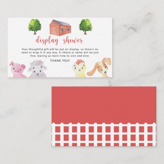 農業動物 – シャワーを表示 エンクロージャーカード (正面/裏面)