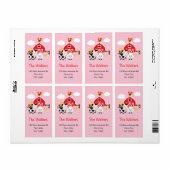 農業動物(ピンク)差出人住所ラベル ラベル (フルシート)