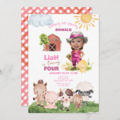 農業動物Any Age誕生日写真招待状 招待状 (正面/裏面)