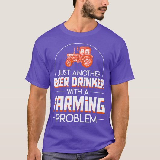 農業問題のビールを飲む人 Tシャツ (正面)