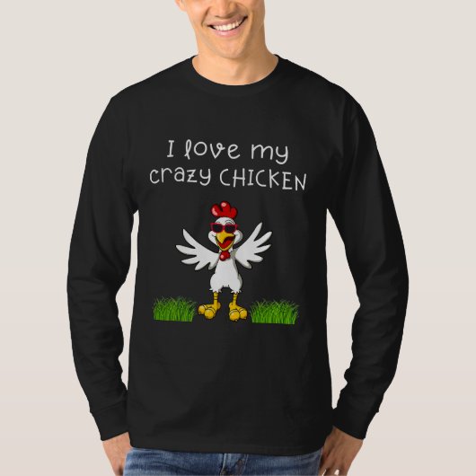 農業大好き熱狂する自分の鶏 Tシャツ (正面)