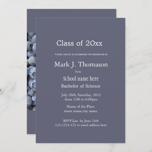 農業大学/大学卒業 招待状 (正面/裏面)