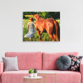 農業女子とその馬ギャラリーキャンバスプリント キャンバスプリント (インサイチュ (リビング))