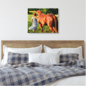 農業女子とその馬ギャラリーキャンバスプリント キャンバスプリント (インサイチュ (寝室))