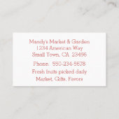 農業市場フルーツ縁ど名刺 名刺 (裏面)