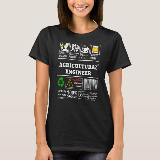 農業技術者のスキルに問題の解決が含まれる Tシャツ (正面)